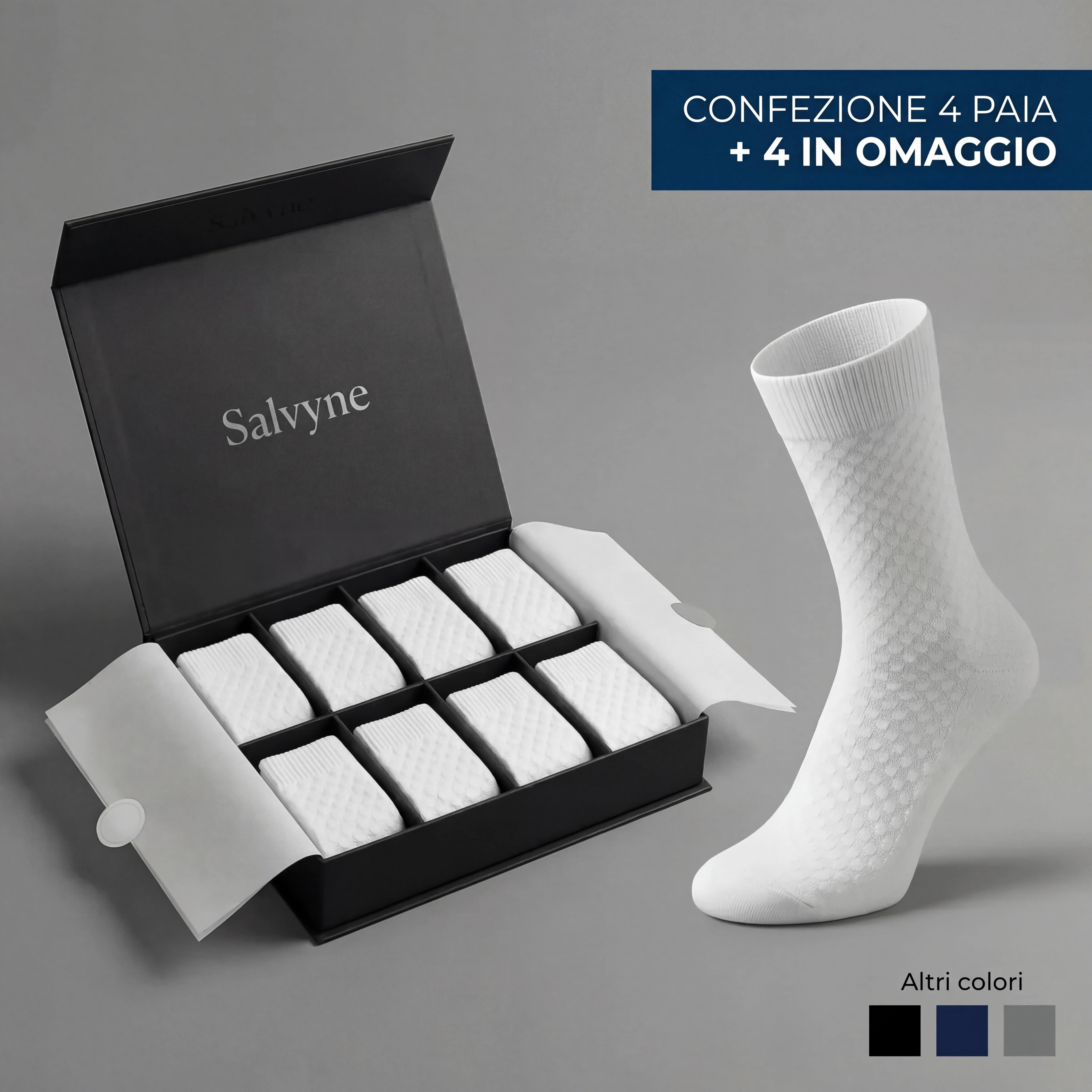 CALZINI SALVYNE A MEZZA GAMBA IN FIBRA DI BAMBÙ PREMIUM