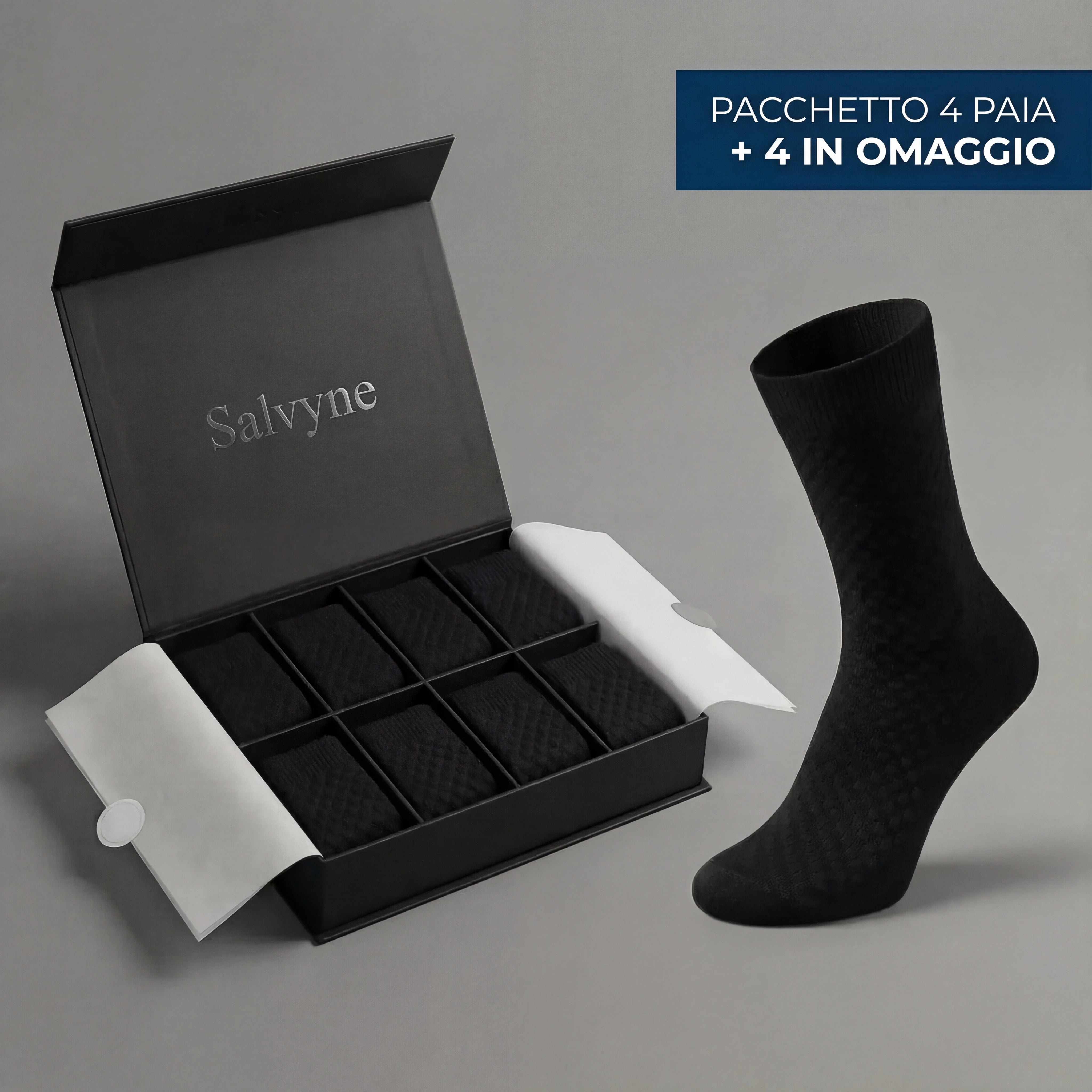 CALZINI SALVYNE A MEZZA GAMBA IN FIBRA DI BAMBÙ PREMIUM