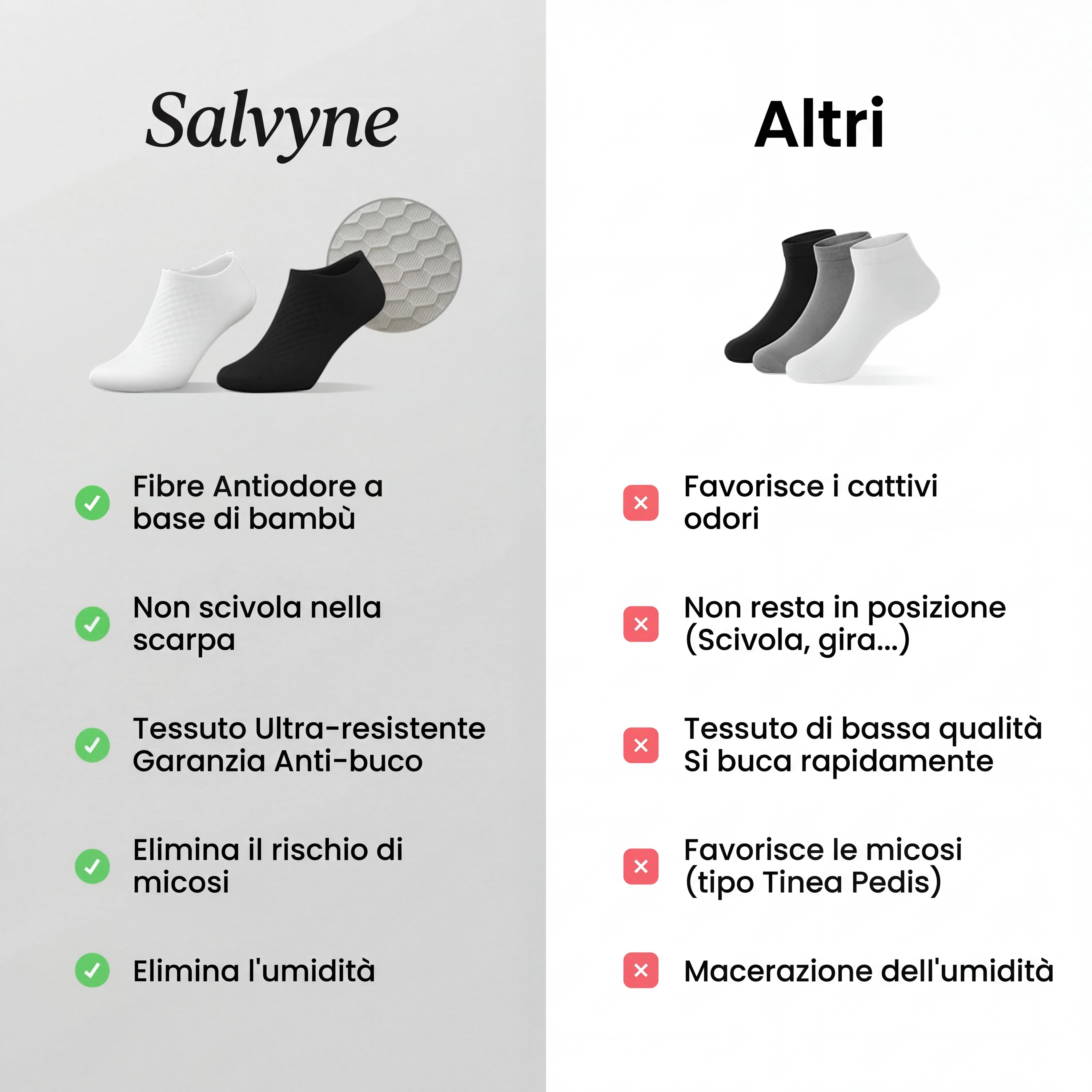 CALZINI CORTI SALVYNE IN FIBRA DI BAMBÙ PREMIUM